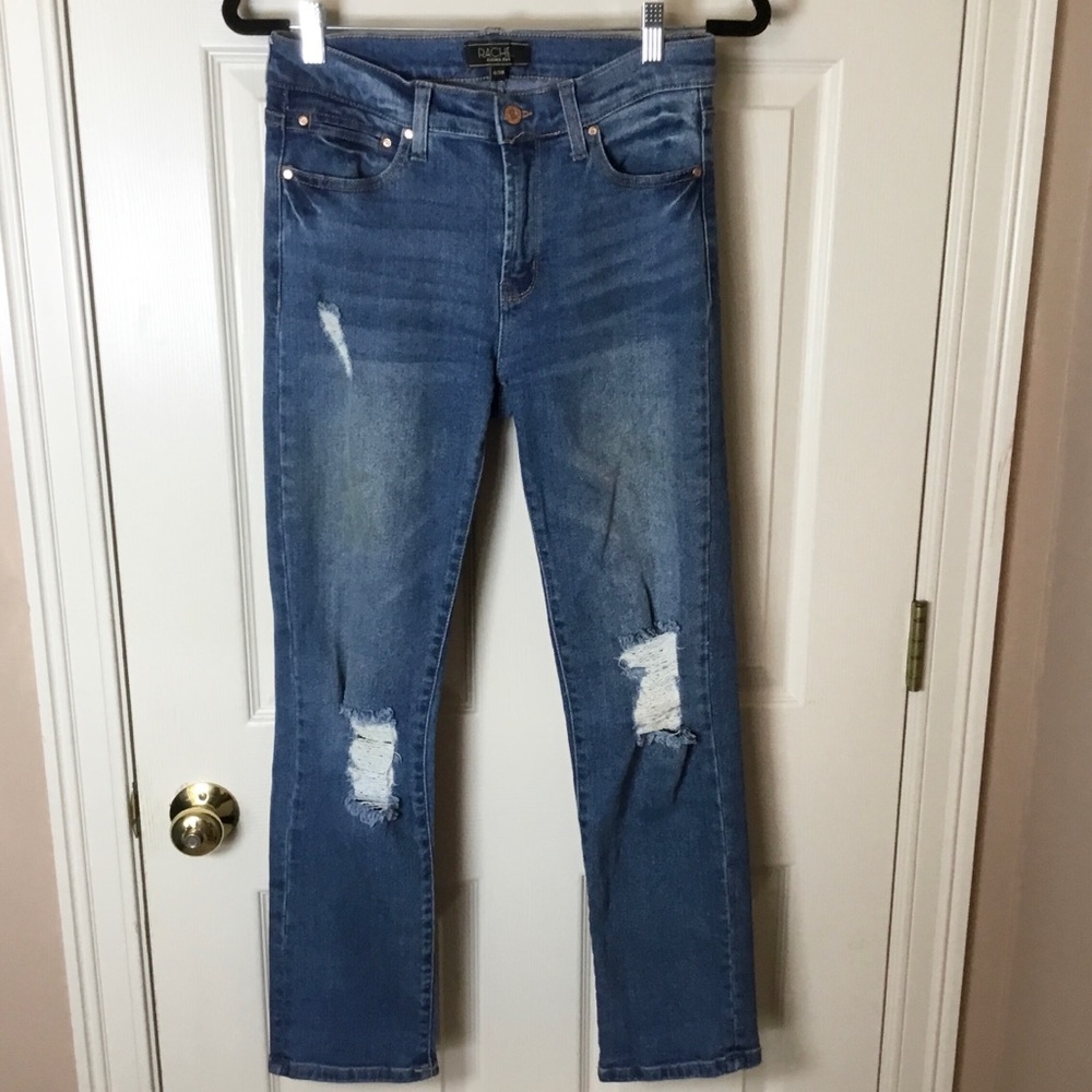 Rachel Roy Distressed Straight Jeans - 6/28